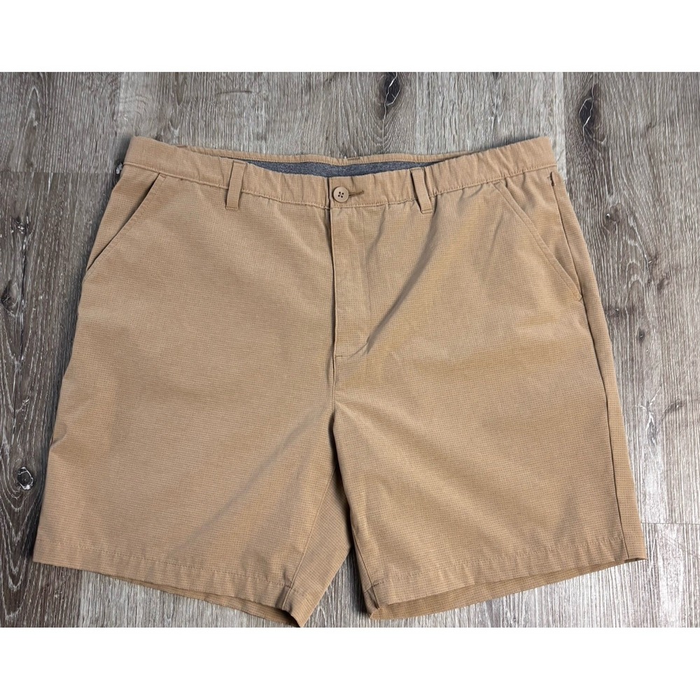 FLX Performance Men's 42 Brown Check Print Stretch 8" Athleisure‎ Shorts